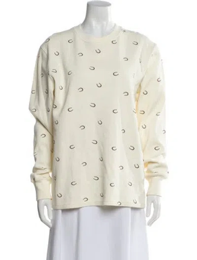 Pre-owned Noah Graphic Print Crew Neck Top In Neutral