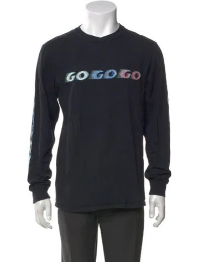 Pre-owned Noah Graphic Print Crew Neck T-shirt In Black