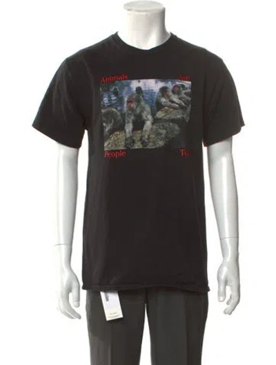 Pre-owned Noah Graphic Print Crew Neck T-shirt In Black