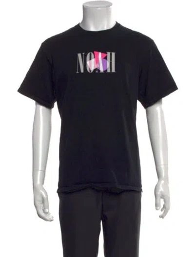 Pre-owned Noah Graphic Print Crew Neck T-shirt In Black