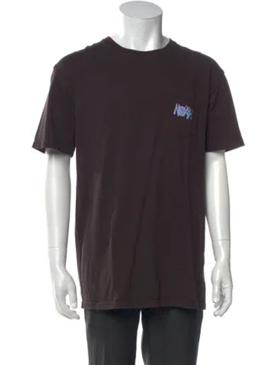 Pre-owned Noah Graphic Print Crew Neck T-shirt In Black