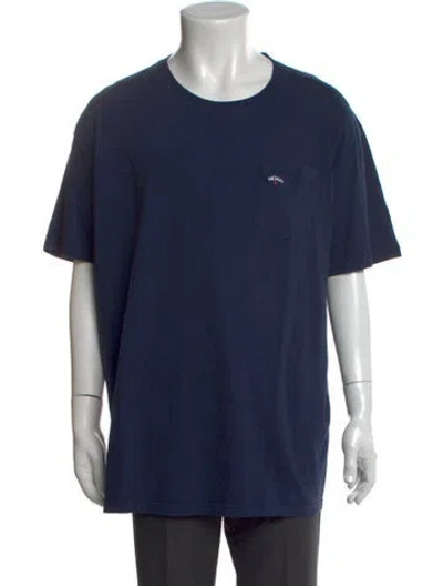 Pre-owned Noah Graphic Print Crew Neck T-shirt In Blue
