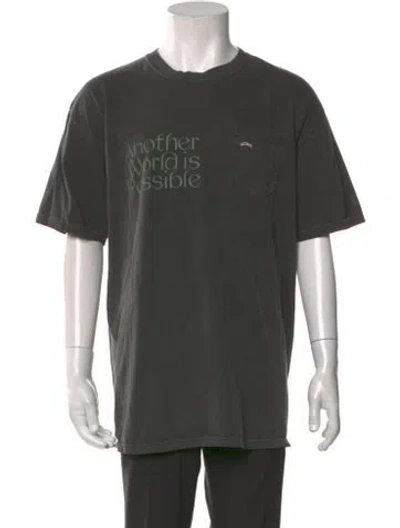 Pre-owned Noah Graphic Print Crew Neck T-shirt In Grey