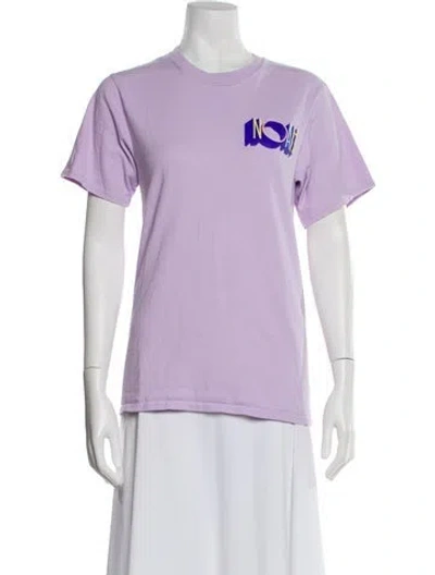 Pre-owned Noah Graphic Print Crew Neck T-shirt In Purple