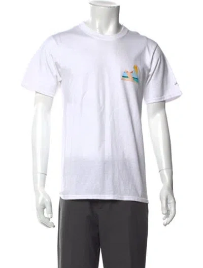 Pre-owned Noah Graphic Print Crew Neck T-shirt In White