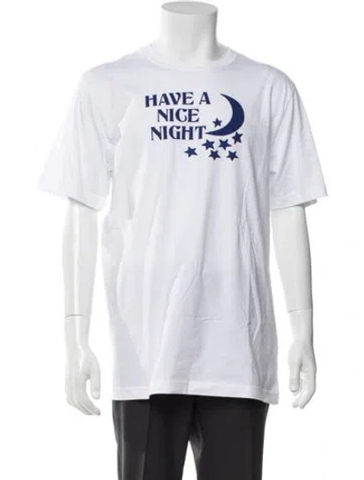 Pre-owned Noah Graphic Print Crew Neck T-shirt In White