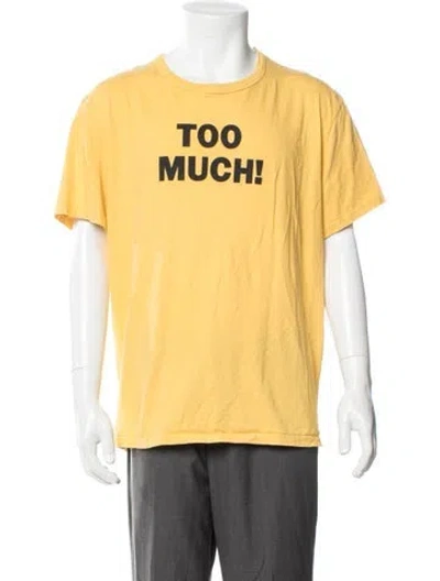 Pre-owned Noah Graphic Print Crew Neck T-shirt In Yellow