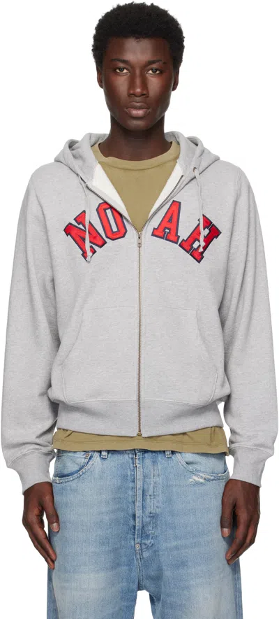Noah Gray Arch Appliqué Zip-up Hoodie