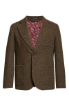 Noah Harris Tweed Wool Sack Jacket In Green