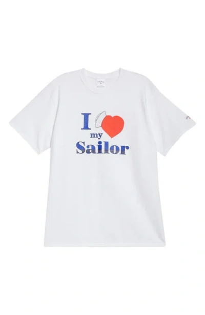 Noah I Love My Sailor Graphic T-shirt In White