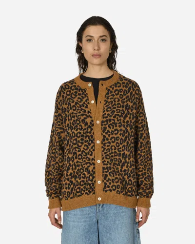 Noah Leopard Cardigan Sweater In Brown