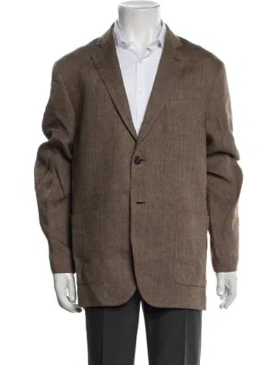 Pre-owned Noah Linen Blazer In Brown