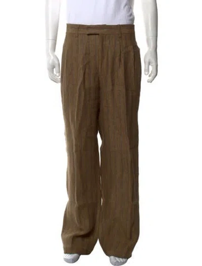 Pre-owned Noah Linen Dress Pants In Brown