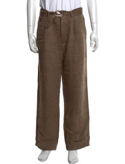 Pre-owned Noah Linen Pants In Brown