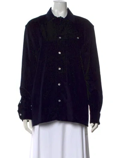 Pre-owned Noah Long Sleeve Button-up Top In Black
