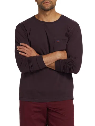 Noah Men's Core Logo Pocket T-shirt In Burgundy