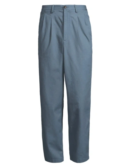 Noah Men's Cotton Double-pleat Pants In Slate