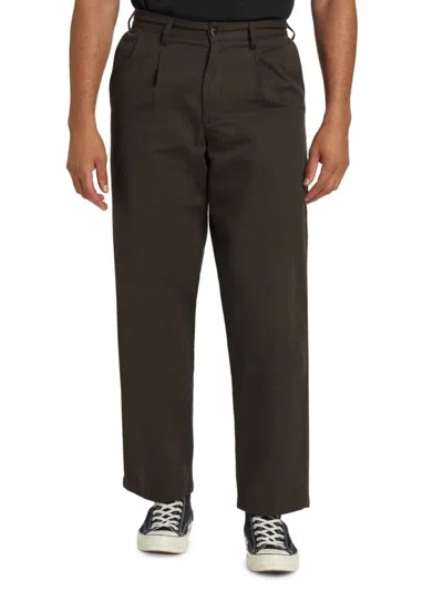 Noah Men's Double-pleat Chino Pants In Brown