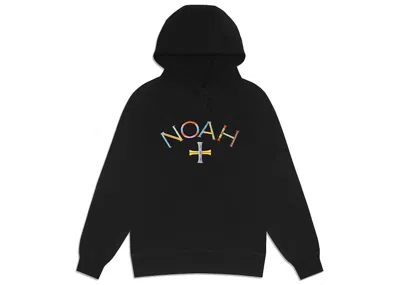 Pre-owned Noah Men's  Embroidered Core Logo Summer Hoodie In Black