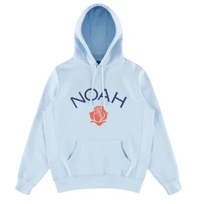 Pre-owned Noah Men's  Rose Logo Hoodie In Light Blue