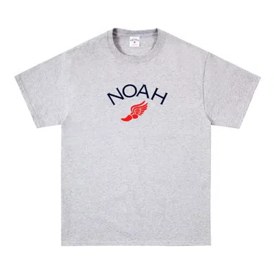 Pre-owned Noah Men's  Winged Foot Logo Tee Shirt (ss19) In Athletic Heather