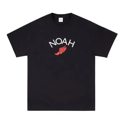 Pre-owned Noah Men's  Winged Foot Logo Tee Shirt (ss19) In Black