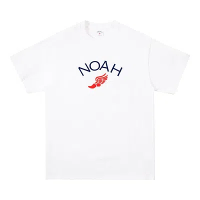 Pre-owned Noah Men's  Winged Foot Logo Tee Shirt (ss19) In White