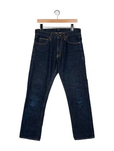 Pre-owned Noah Mid-rise Straight Leg Jeans In Blue