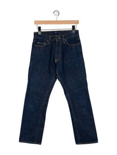 Pre-owned Noah Mid-rise Straight Leg Jeans In Blue