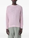Noah Ny Crew-neck Cotton Sweater In Pink