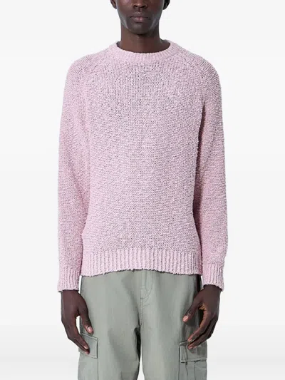 Noah Ny Crew-neck Cotton Sweater In Pink
