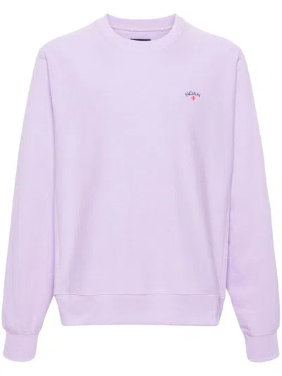Noah Ny Purple Logo-embroidered Cotton Sweatshirt