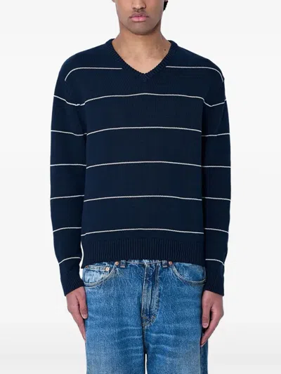 Noah Ny Striped Jumper In Blue