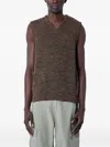 Noah Ny V-neck Knitted Vest In Brown