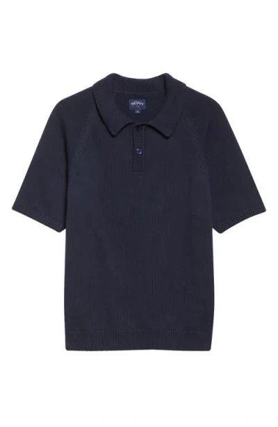 Noah Organic Cotton Polo Sweater In Blue