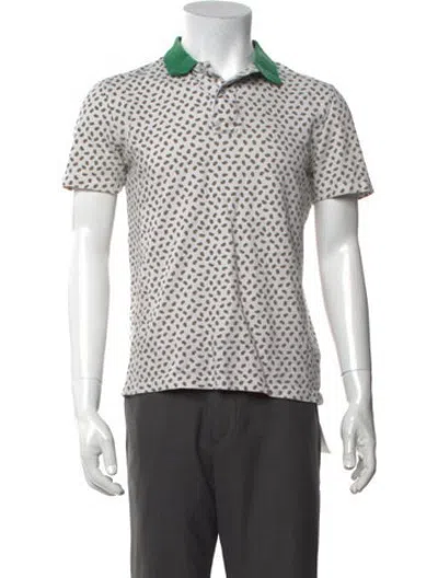 Pre-owned Noah Paisley Print Collar Polo Shirt In Neutrals