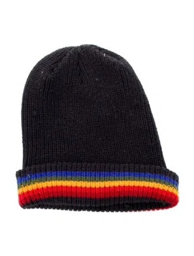 Pre-owned Noah Pattern Print Acrylic Knit Beanie In Blue