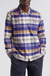 NOAH PLAID COTTON FLANNEL ZIP FRONT SHIRT