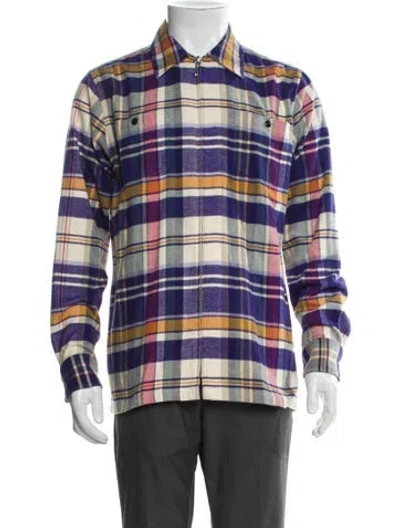Pre-owned Noah Plaid Print Jacket In Purple