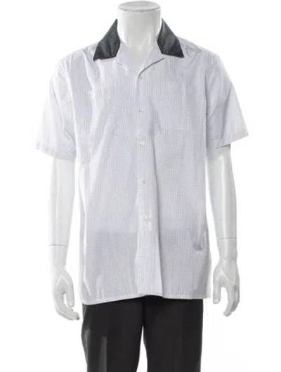 Pre-owned Noah Plaid Print Long Sleeve Shirt In White