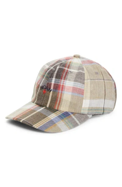 Noah Plaid Wool & Linen Baseball Cap In Multi