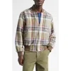 Noah Plaid Wool & Linen Varsity Jacket In Multi