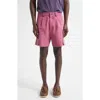 Noah Pleated Organic Cotton Canvas Cargo Shorts In Purple