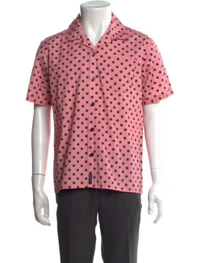 Pre-owned Noah Polka Dot Print Short Sleeve Shirt In Pink
