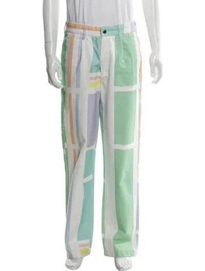 Pre-owned Noah Printed Pants In Green