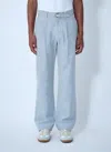 Noah Seersucker Belted Single-pleat Pants In Blue