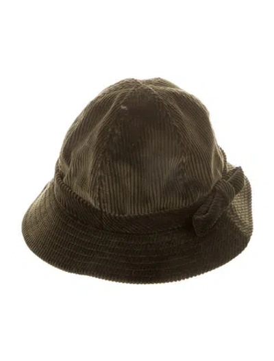 Pre-owned Noah Solid Bow Bucket Hat In Green