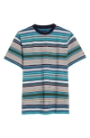 Noah Stripe Cotton Pocket T-shirt In Navy Multi