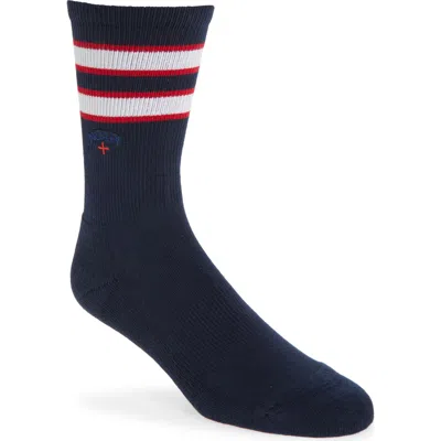 Noah Stripe Crew Socks In Black