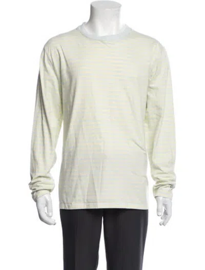 Pre-owned Noah Striped Crew Neck T-shirt In Green